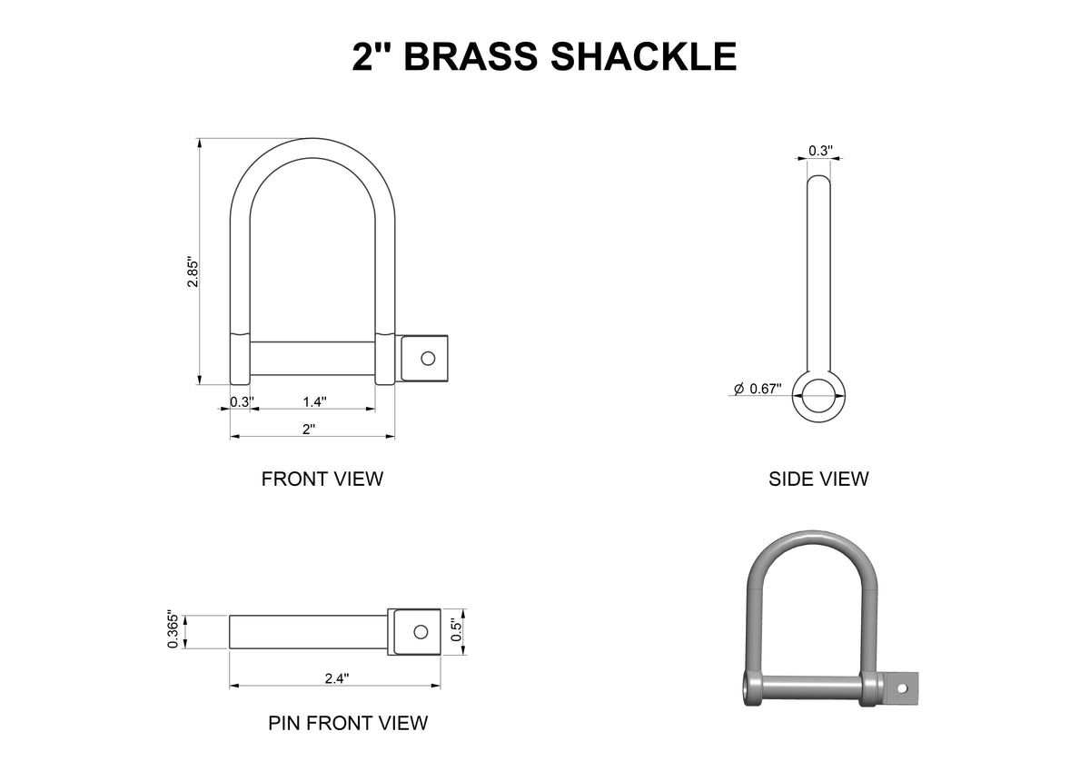 2 Inch Polished Brass Cleat