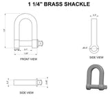 1.25 Inch Shackle Specs | Yacht Cleats