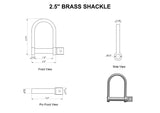 2.5 Inch Shackle Specs | Yacht Cleats