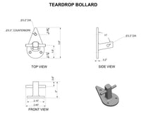 4 Inch Tear Drop Bollard Spec Sheet | Yacht Cleats